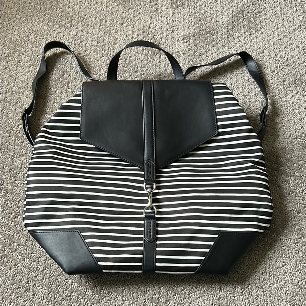 Black and White Striped Women’s backpack